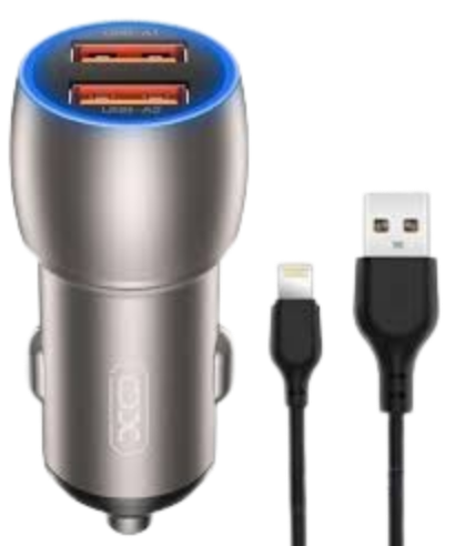 АЗП XO-CC52 2USB QC 3.0 36W Silver